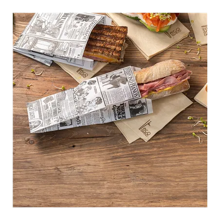 SACS SANDWICHS 'TIMES' 35 G/M2 9+4x22 CM BLANC PARCH.INGRAISSABLE (500 UNITÉ)