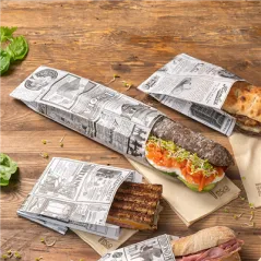 SACS BAGUETTES 'TIMES' 35 G/M2 9+4x30 CM BLANC PARCH.INGRAISSABLE (500 UNITÉ)