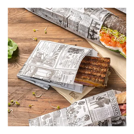 SACS SANDWICHS 'TIMES' 35 G/M2 12+4x26 CM BLANC PARCH.INGRAISSABLE (500 UNITÉ)
