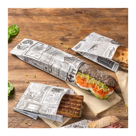 SACS BAGUETTTE GARNI 'TIMES' 35 G/M2 12+4x35 CM BLANC PARCH.INGRAISSABLE (500 UNITÉ)