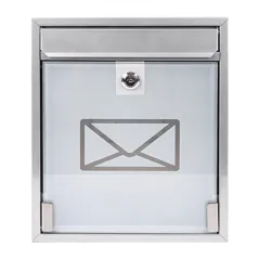 BOÎTE À LETTRES, RÉCEPETION HOTEL   26x9x31 CM ARGENTE ACIER (1 UNITÉ)