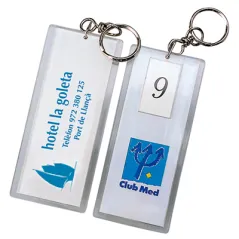 PORTE-CLÉS METHACRYLATE   5,5x12,5 CM TRANSPARENT METACRYLATE (1 UNITÉ)