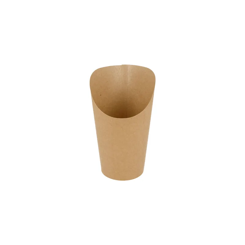 GOBELETS À FRITES OUVERTS  16 OZ - 480 ML 200 + 20PE G/M2 Ø8,5x13,5 CM MARRON CARTON (50 UNITÉ)