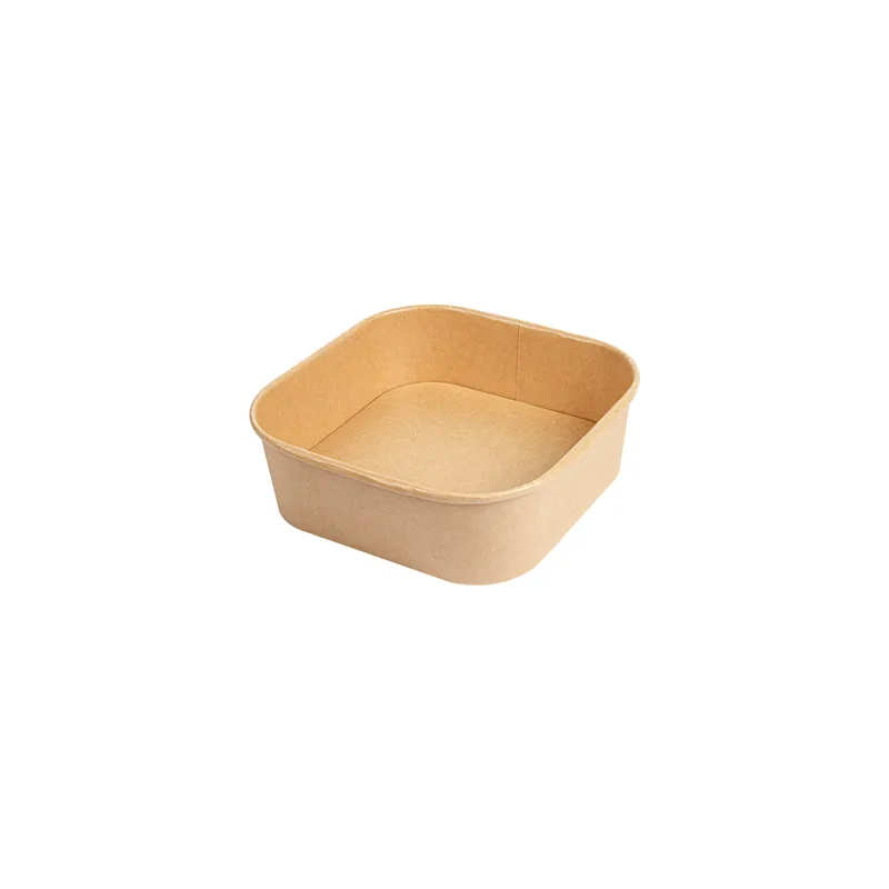 RÉCIPIENTS CARRÉS  1000 ML 320 + 26 PE G/M2 16,7x16,7x5,5 CM NATUREL KRAFT (300 UNITÉ)