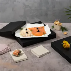 PLATEAUX + COUVERCLE THEPACK  32x27x4 CM NOIR CARTON NANO-MICRO (150 UNITÉ)