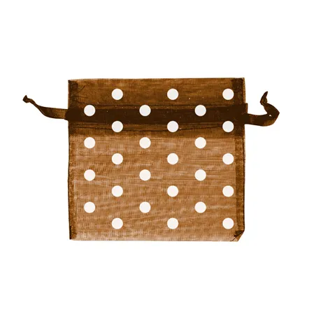 48 U. SACHETS ORGANDY AVEC FERMETURE-À POIS  12,5x11 CM CHOCOLAT MICROFIBRE (1 UNITÉ)