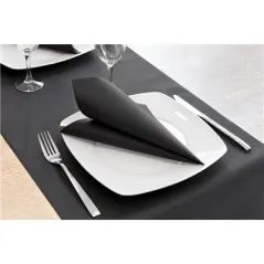 SERVIETTES 55 G/M2 40x40 CM NOIR AIRLAID (700 UNITÉ)