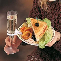 PORTE-VERRES POUR FIXER À L'ASSIETTE   7,5x4,2 CM BLANC PLASTIQUE (200 UNITÉ)