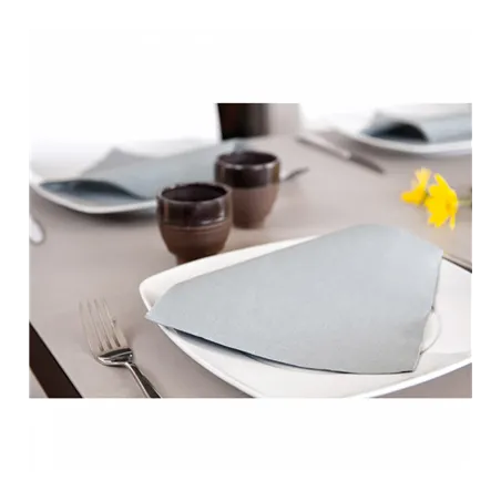SERVIETTES ECOLABEL DOUBLE POINT  18 G/M2 39x39 CM GRIS OUATE (1200 UNITÉ)