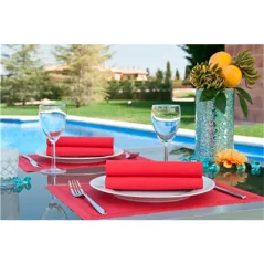 SERVIETTES  55 G/M2 40x40 CM ROUGE AIRLAID (700 UNITÉ)