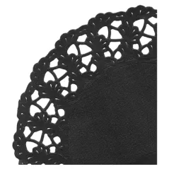 DENTELLES RONDES AJOURÉES  40 G/M2 Ø 11,5 CM NOIR PAPIER (250 UNITÉ)