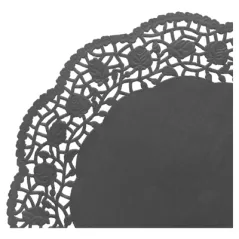 DENTELLES RONDES AJOURÉES  40 G/M2 Ø 27 CM NOIR PAPIER (250 UNITÉ)