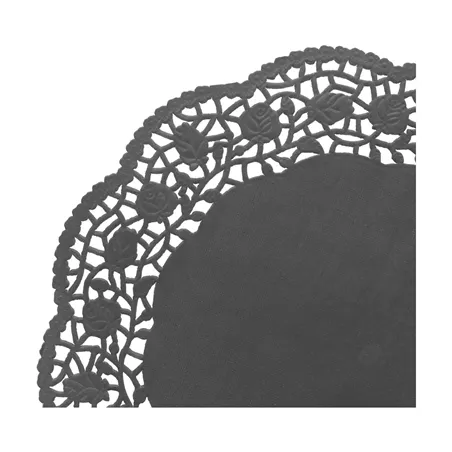 DENTELLES RONDES AJOURÉES  40 G/M2 Ø 27 CM NOIR PAPIER (250 UNITÉ)