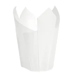 MUFFIN CUPS TULIP  50 G/M2 Ø 5x5,5/8 CM BLANC PARCH.INGRAISSABLE (1000 UNITÉ)