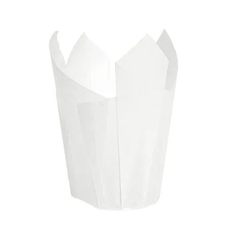 MUFFIN CUPS TULIP  50 G/M2 Ø 5x5,5/8 CM BLANC PARCH.INGRAISSABLE (1000 UNITÉ)
