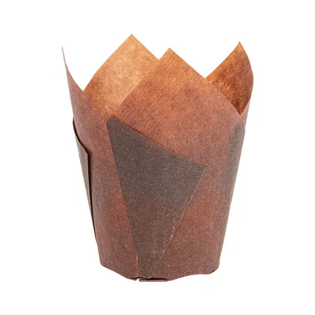 MUFFIN CUPS TULIP  50 G/M2 Ø 5x5,5/8 CM MARRON PARCH.INGRAISSABLE (1000 UNITÉ)