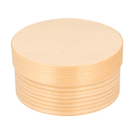 MINI BOÎTES ROND COUVERCLE+ CAPSULE WOOD 150 ML Ø 8x4 CM NATUREL BOIS (200 UNITÉ)