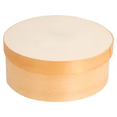 MINI BOÎTES ROND COUVERCLE+ CAPSULE WOOD 500 ML Ø 13x5 CM NATUREL BOIS (100 UNITÉ)