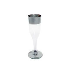 12 FLUTES CHAMPAGNE AVEC LISERÉ ARGENTÉ