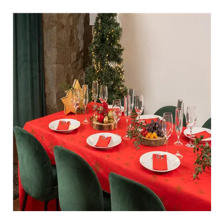 NAPPES 'MERRY CHRISTMAS'  55 G/M2 1,20x25 M ROUGE AIRLAID (1 UNITÉ)