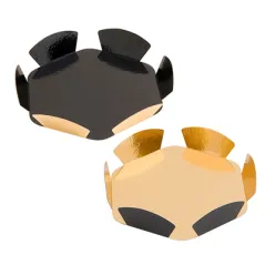 COROLLES  380 G/M2 Ø 8+1,5 CM OR/NOIR CARTON (200 UNITÉ)
