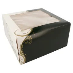 BOÎTES PÂTISSERIES AVEC FENÊTRE THEPACK 'CLASSIC'  24x24x12 CM BLANC CARTON NANO-MICRO (100 UNITÉ)