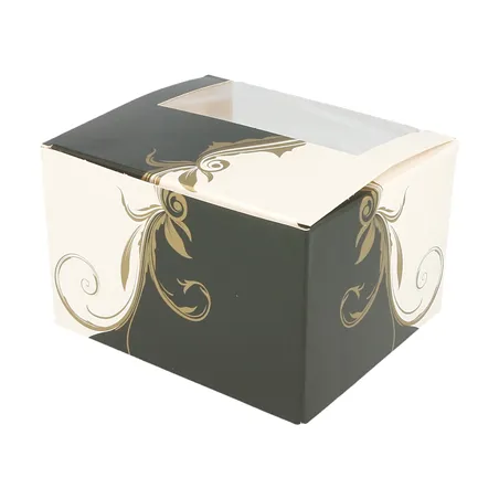 BOÎTES PÂTISSERIES AVEC FENÊTRE THEPACK 'CLASSIC'  11x13x8 CM BLANC CARTON NANO-MICRO (800 UNITÉ)