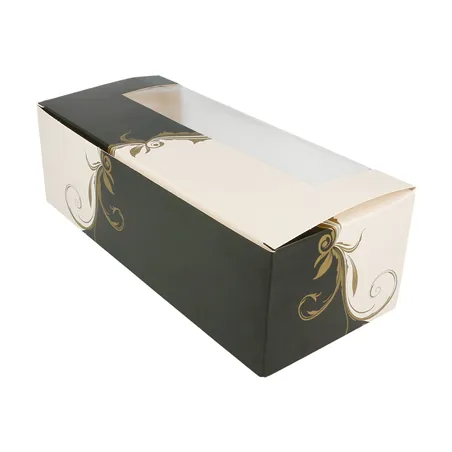 BOÎTES PÂTISSERIES AVEC FENÊTRE THEPACK 'CLASSIC'  26x11x8 CM BLANC CARTON NANO-MICRO (300 UNITÉ)