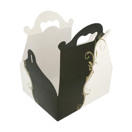50 U. BOÎTES AVEC ANSES PÂTISSERIE THEPACK 'CLASSIC'  18x16x7 CM BLANC CARTON NANO-MICRO (1 UNITÉ)