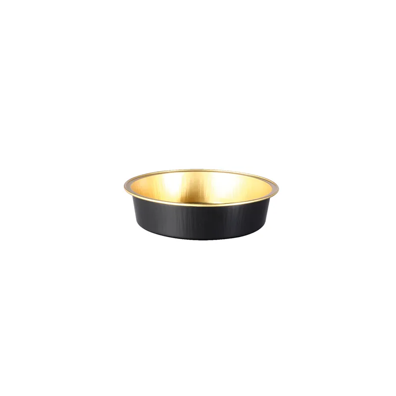 RÉCIPIENTS PÂTISSERIE  215 ML Ø11,8x3 CM OR/NOIR ALUMINIUM (100 UNITÉ)