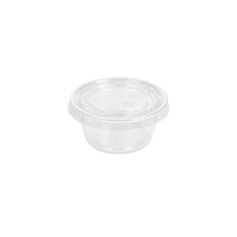 50 PETITS POTS + 50 COUVERCLES  60 ML Ø6,2x3,2 CM TRANSPARENT PP (24 UNITÉ)