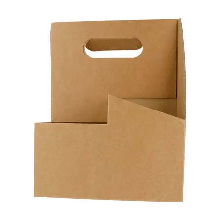 PORTE-GOBELETS, 4 GOBELETS THEPACK  18x18x24 CM NATUREL CARTON MICROCANAL (200 UNITÉ)