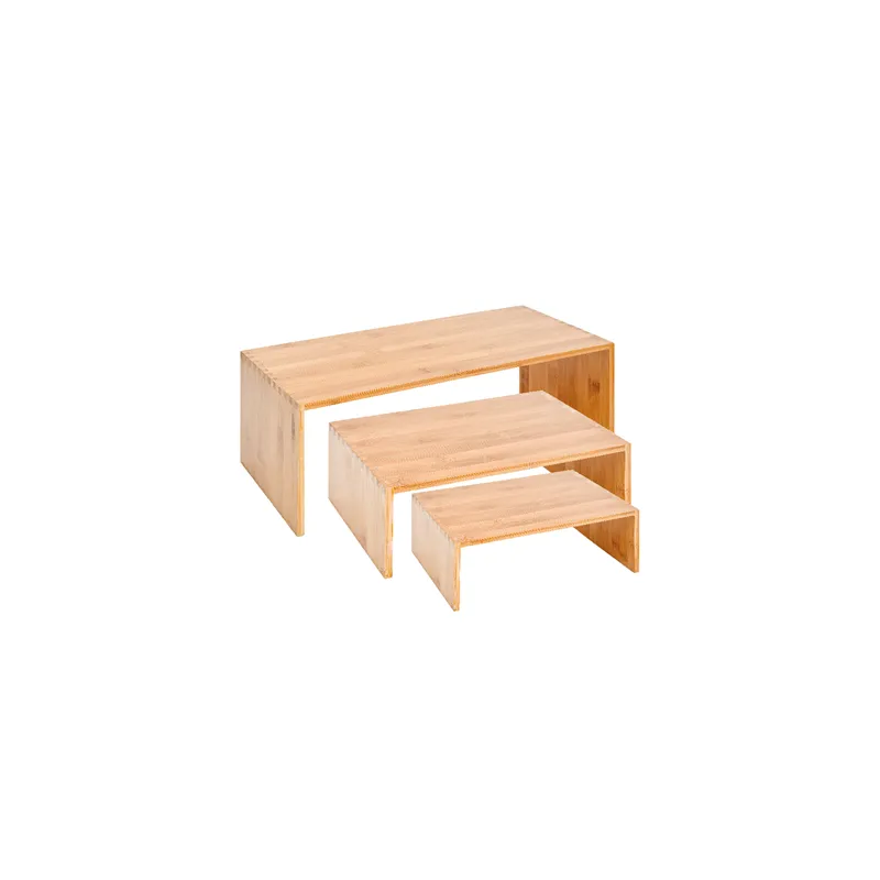 3 U. ÉLEVATEURS BUFFET MOYENS BAMBOO   NATUREL BAMBOU (1 UNITÉ)