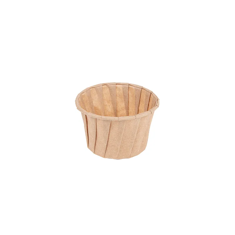 POTS TRAITEUR PAPIER PLISSÉ PFAS FREE 100 ML (3,2 oz) 80 G/M2 Ø6,6/5x4,2 CM NATUREL PARCH.INGRAISSABLE (250 UNITÉ)