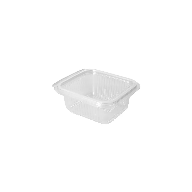 CONTENANTS AVEC CHARNIÈRE  500 ML 13,5x12,5x5,6 CM TRANSPARENT PLA (600 UNITÉ)