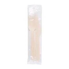 SET 3/1 COUVERTS +SERVIETTE WOOD 'MAKAN'  16 CM NATUREL BOIS (100 UNITÉ)