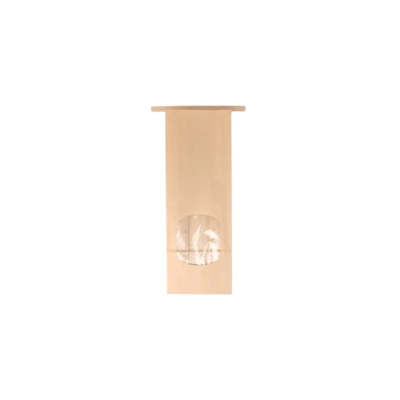 SACS SOS AUTO-FERMETURE AVEC FENÊTRE  1300 GR 60 G/M2 + 25µ OPP 9+6x25 CM NATUREL KRAFT (500 UNITÉ)