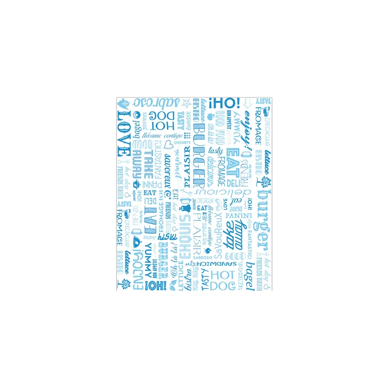 PAPIER INGRAISSABLES FAST FOOD 'BLUE PAROLE' 35 G/M2 28x34 CM BLANC PARCH.INGRAISSABLE (1000 UNITÉ)