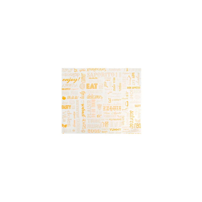 PAPIER INGRAISSABLES BASKET 'ORANGE PAROLE' 35 G/M2 31x38 CM BLANC PARCH.INGRAISSABLE (1000 UNITÉ)