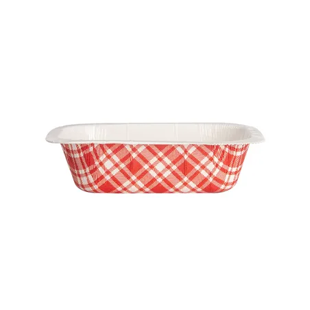 BARQUETTES THERMO FIXANTES GN1/8 'VICHY' 505 ML 360 G/M2 + 25G/M2 PET 16,1x12,9x4,3 CM BLANC CARTON (720 UNITÉ)