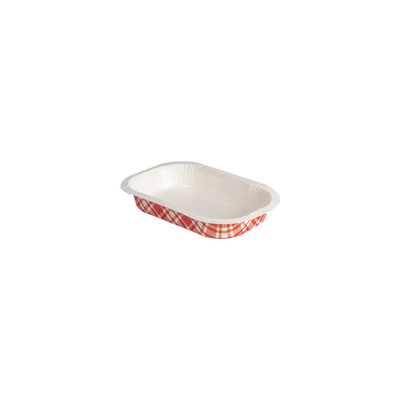 BARQUETTES THERMO FIXANTES 'VICHY' 240 ML 390 G/M2 + 25G/M2 PET 16x10x2,5 CM BLANC CARTON (1200 UNITÉ)