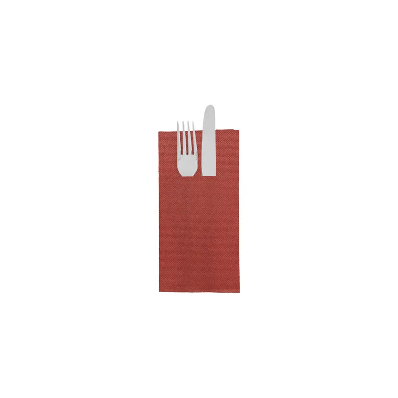 SERVIETTES KANGOUROU DOUBLE POINT  18 G/M2 39x40 CM BORDEAUX OUATE (1400 UNITÉ)