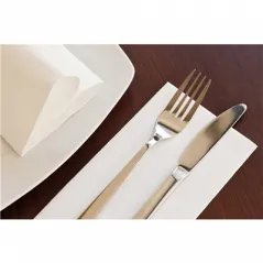 SERVIETTES ECOLABEL P. 1/6 DOUBLE POINT 18 G/M2 30x40 CM BLANC OUATE (1500 UNITÉ)