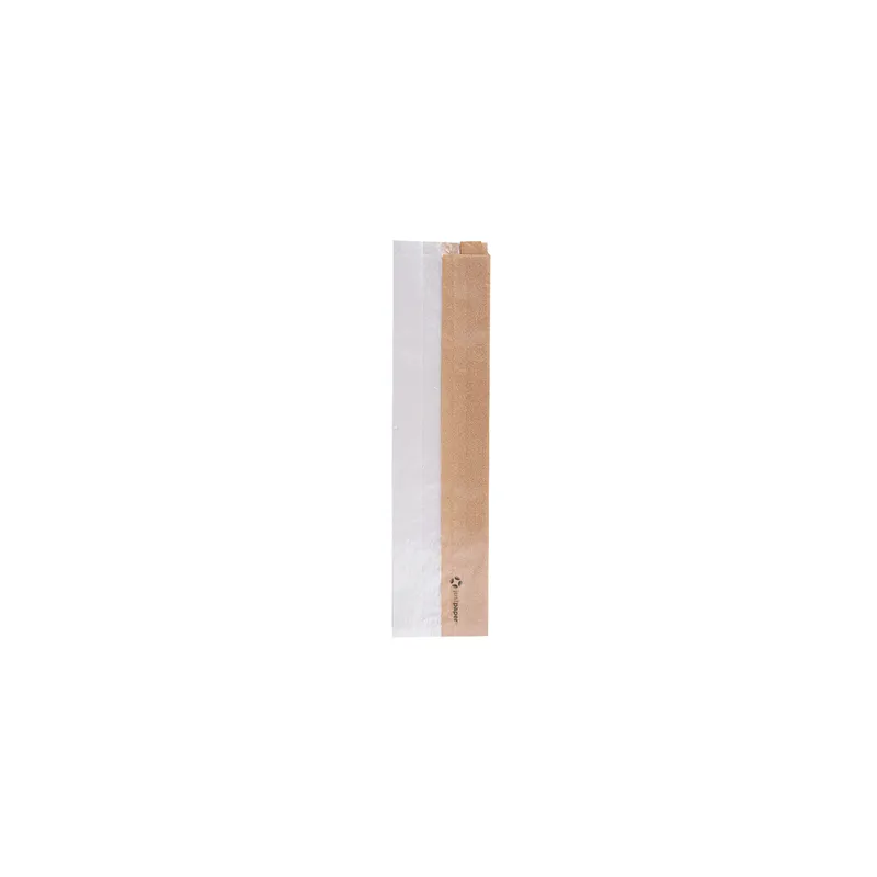 SACHETS POUR SANDWICHES AVEC FENÊTRE ECO PFAS FREE 'JUST PAPER' 40 G/M2 9+5,5x38 CM NATUREL PARCH.INGRAISSABLE (250 UNITÉ)