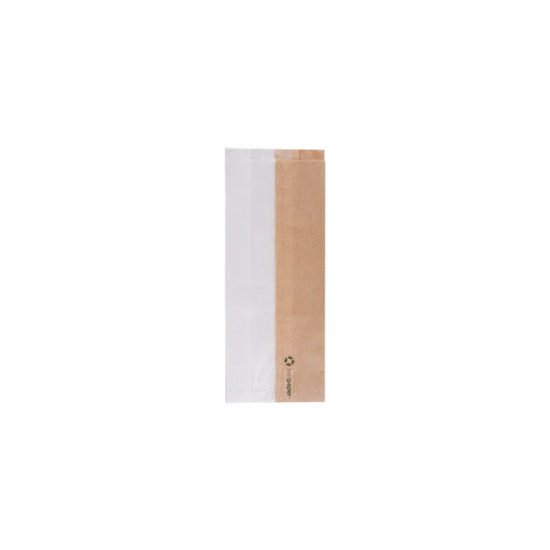 SACHETS POUR SANDWICHES AVEC FENÊTRE ECO PFAS FREE 'JUST PAPER' 40 G/M2 12+6x30 CM NATUREL PARCH.INGRAISSABLE (250 UNITÉ)
