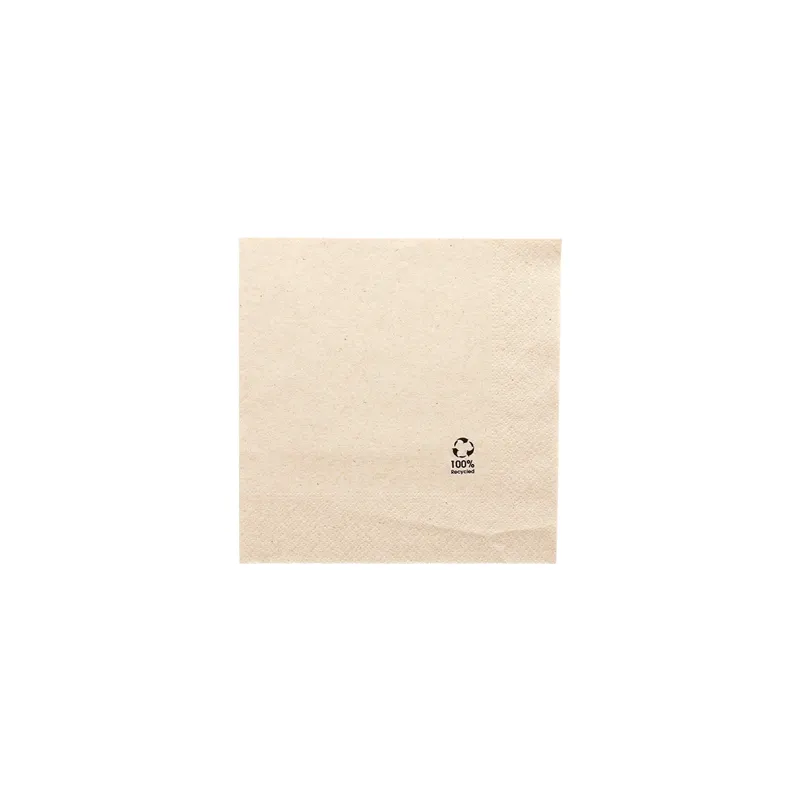 SERVIETTES ECOLABEL 2 PLIS FEEL GREEN  18 G/M2 30x30 CM NATUREL OUATE RECYCLÉE (2400 UNITÉ)