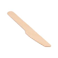 COUTEAUX WOOD  14 CM NATUREL BOIS (100 UNITÉ)