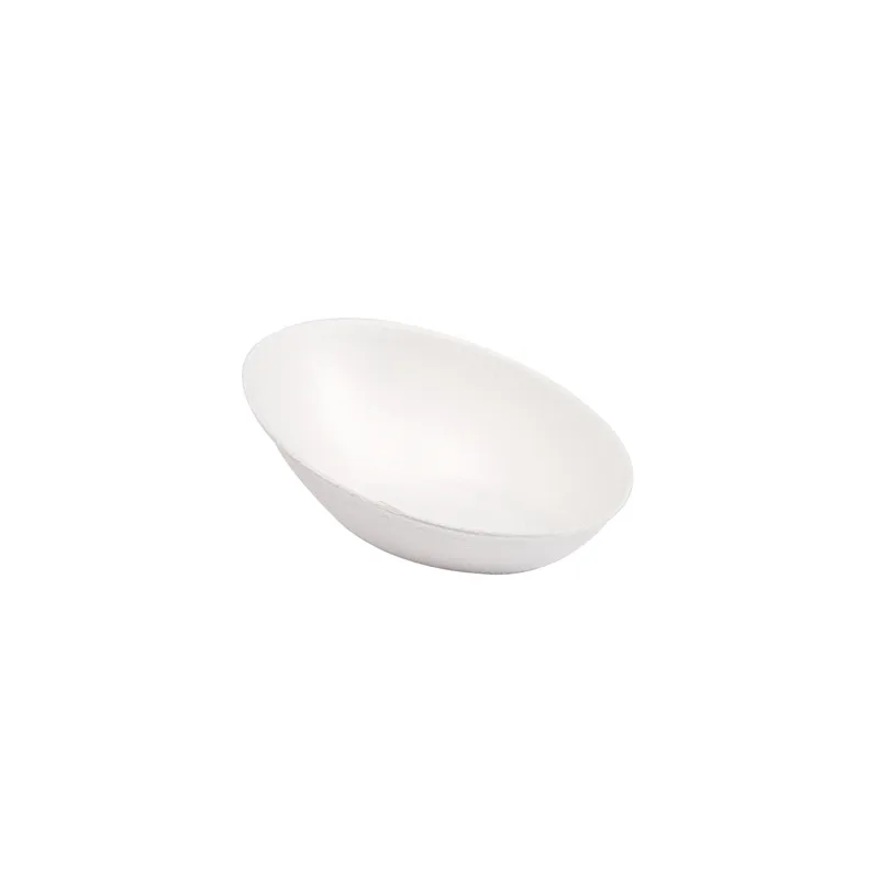 RÉCIPIENT OVALE BIONIC  8x4,8x2,7 CM BLANC BAGASSE (1000 UNITÉ)