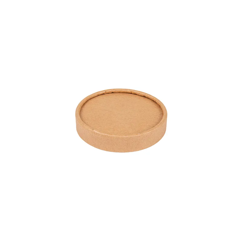 COUVERCLES POTS À GLACES  120 ML 280 + 18 PE G/M2 Ø7,7 CM MARRON CARTON (1000 UNITÉ)