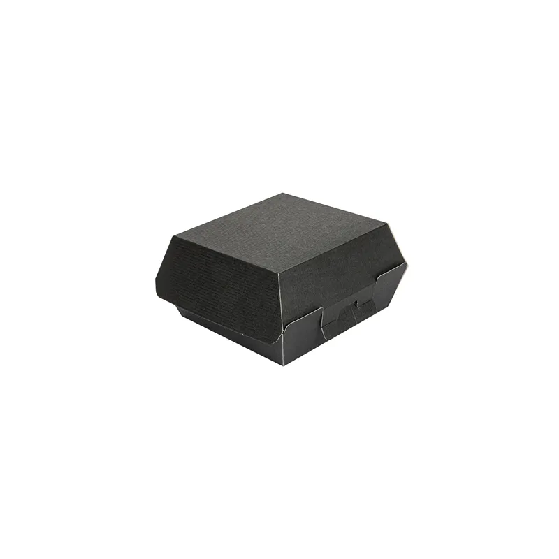 BOÎTES HAMBURGER THEPACK  13x12,5x6,2 CM (S) NOIR CARTON NANO-MICRO (450 UNITÉ)
